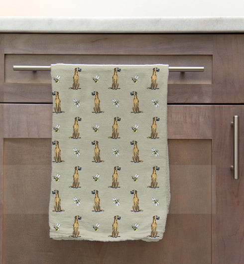 Great Dane & Bee Tea Towel